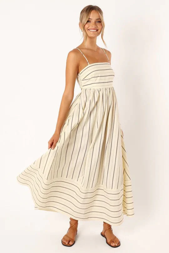 Damen Maxikleid Aus Gestreiftem Baumwollstoff Heidi-Mode - Image 9