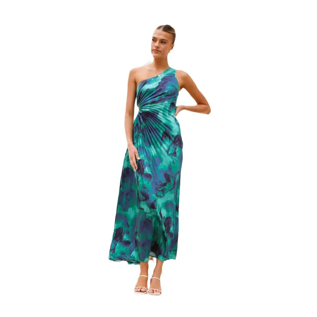 Damen Maxikleid mit Asymmetrischem Schnitt und Eleganten Falten Heidi-Mode - Image 5