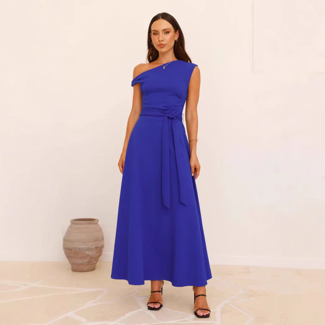Damen Maxikleid mit Asymmetrischem Schnitt und Eleganter Drapierung Heidi-Mode - Image 3