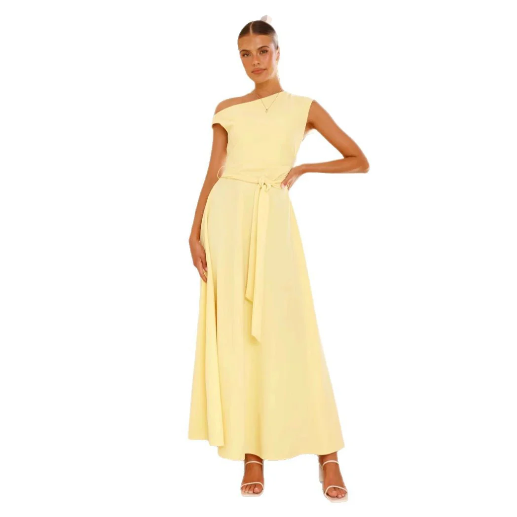 Damen Maxikleid mit Asymmetrischem Schnitt und Eleganter Drapierung Heidi-Mode - Image 5
