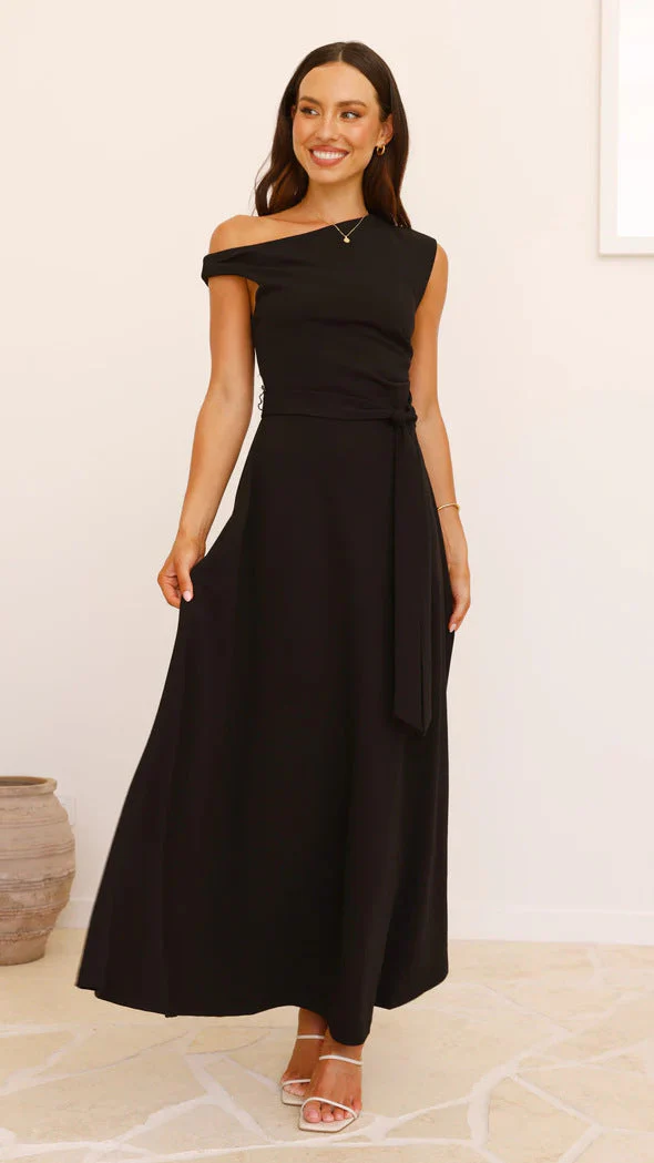 Damen Maxikleid mit Asymmetrischem Schnitt und Eleganter Drapierung Heidi-Mode - Image 8