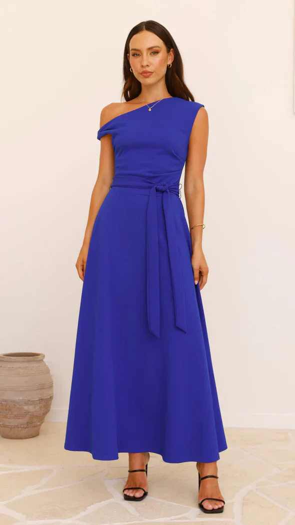 Damen Maxikleid mit Asymmetrischem Schnitt und Eleganter Drapierung Heidi-Mode - Image 9