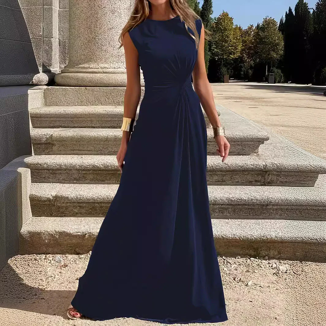 Damen Maxikleid mit Elegantem Knoten-Detail und Fließendem Schnitt Heidi-Mode - Image 4