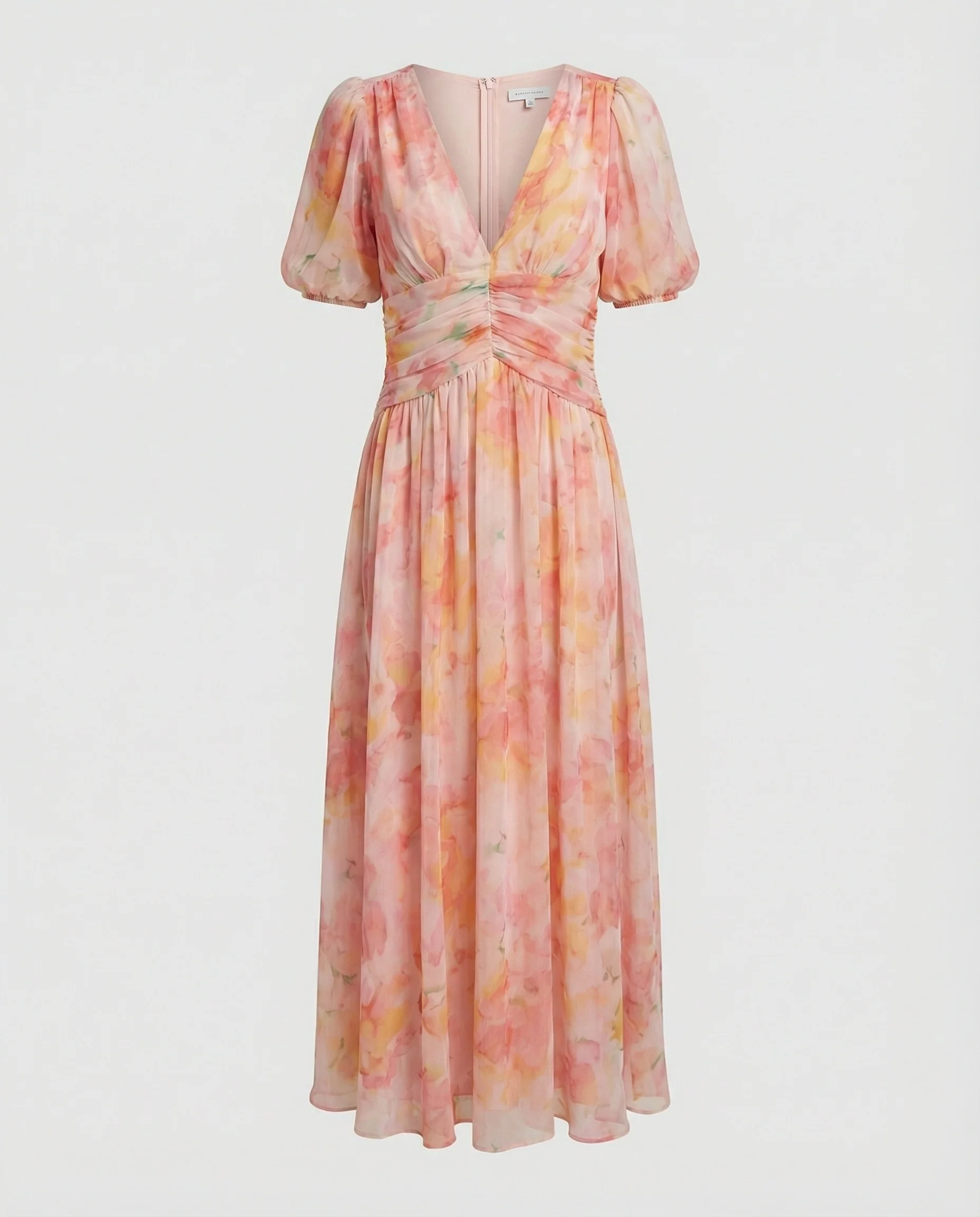 Damen Wickel-Maxikleid mit Puffärmeln - Image 4