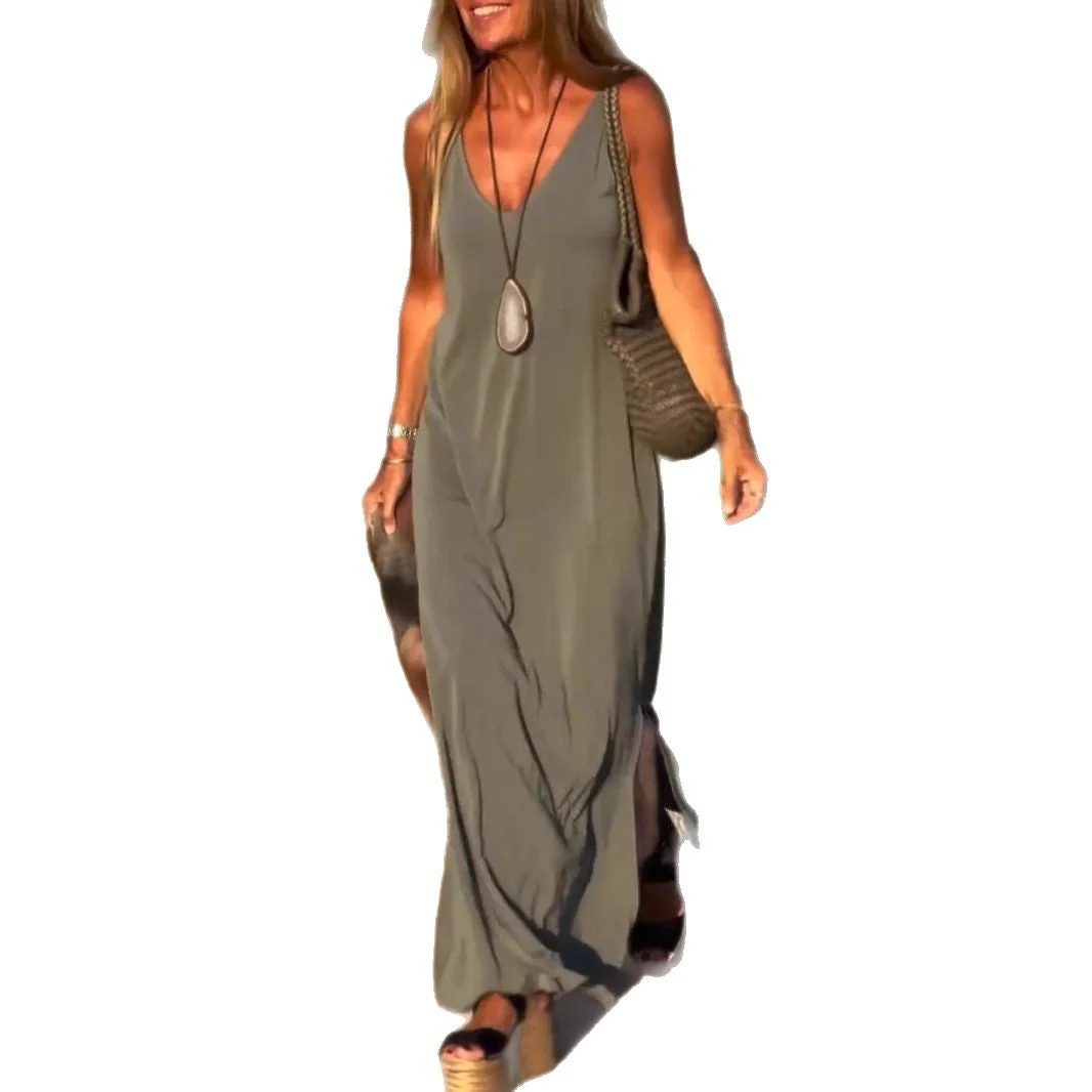 Damen Maxikleid mit Eleganter V-Form und Qualitativ Hochwertigem Obermaterial Heidi-Mode - Image 5