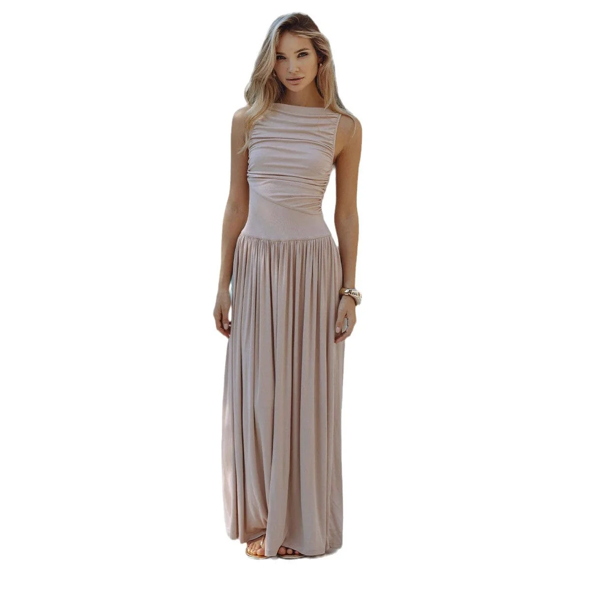 Damen Maxikleid mit Figurbetontem Oberteil und Fließendem Rock Heidi-Mode - Image 5