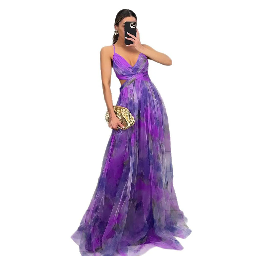 Damen Maxikleid mit Kunstvollem Wickeldesign und Transparentem Rock Heidi-Mode - Image 5