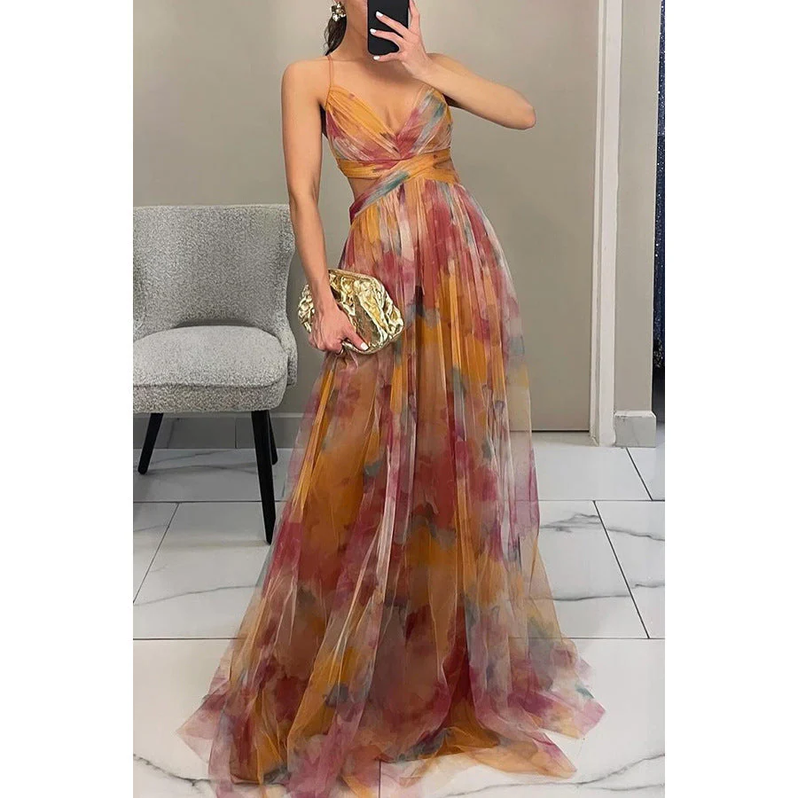 Damen Maxikleid mit Kunstvollem Wickeldesign und Transparentem Rock Heidi-Mode - Image 7