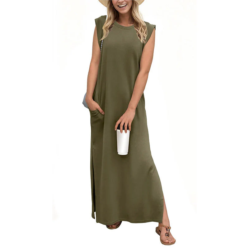 Damen Maxikleid mit Lässigem Schnitt und Minimalistischen Details Heidi-Mode - Image 3