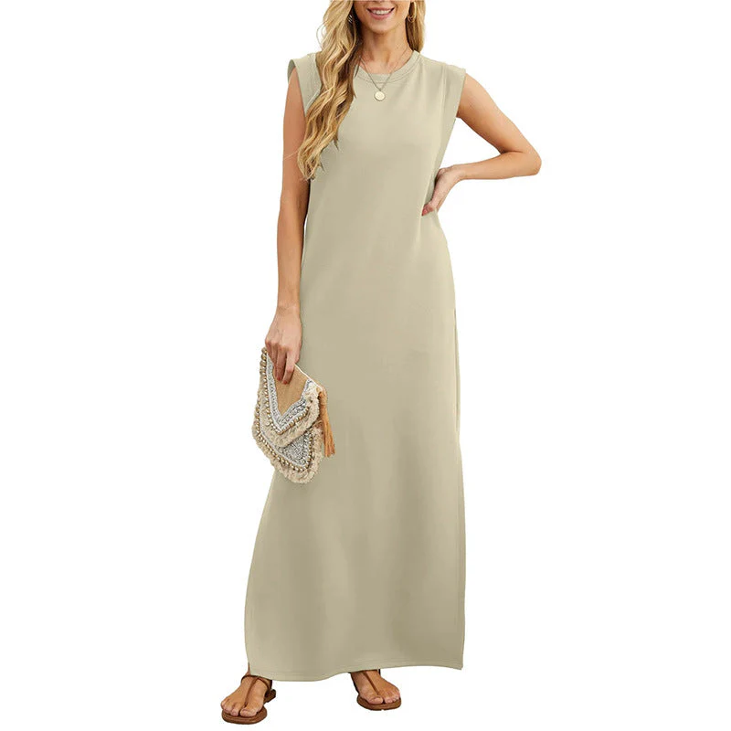 Damen Maxikleid mit Lässigem Schnitt und Minimalistischen Details Heidi-Mode - Image 4