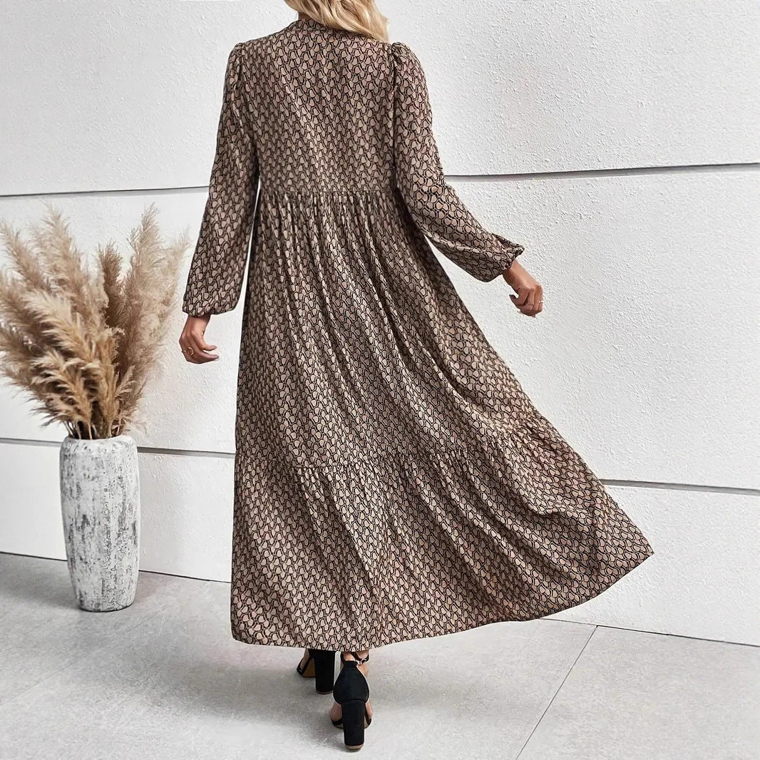 Damen Maxikleid mit raffiniertem Muster und Taillengürtel Heidi-Mode - Image 4