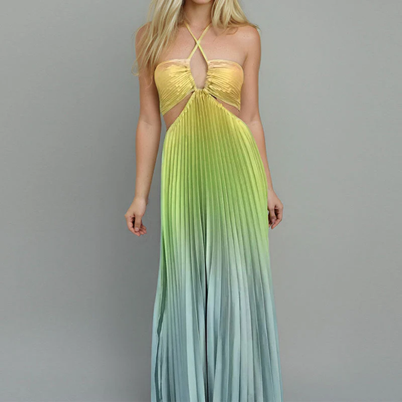 Damen Maxikleid mit Raffinierten Cut-Out-Details und Farbverlauf Heidi-Mode - Image 3