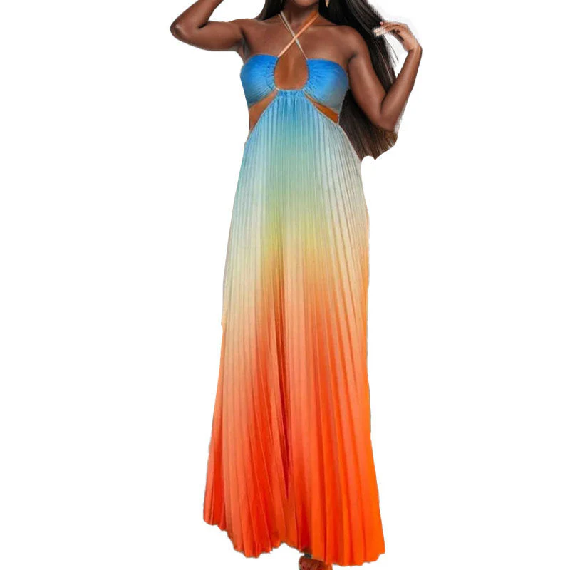 Damen Maxikleid mit Raffinierten Cut-Out-Details und Farbverlauf Heidi-Mode - Image 5