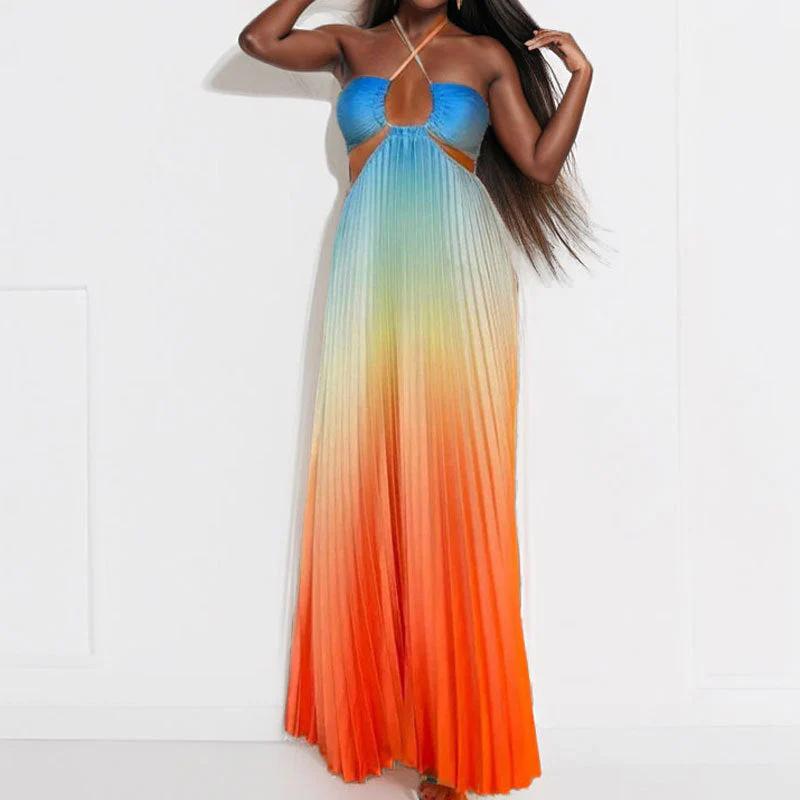 Damen Maxikleid mit Raffinierten Cut-Out-Details und Farbverlauf Heidi-Mode - Image 8