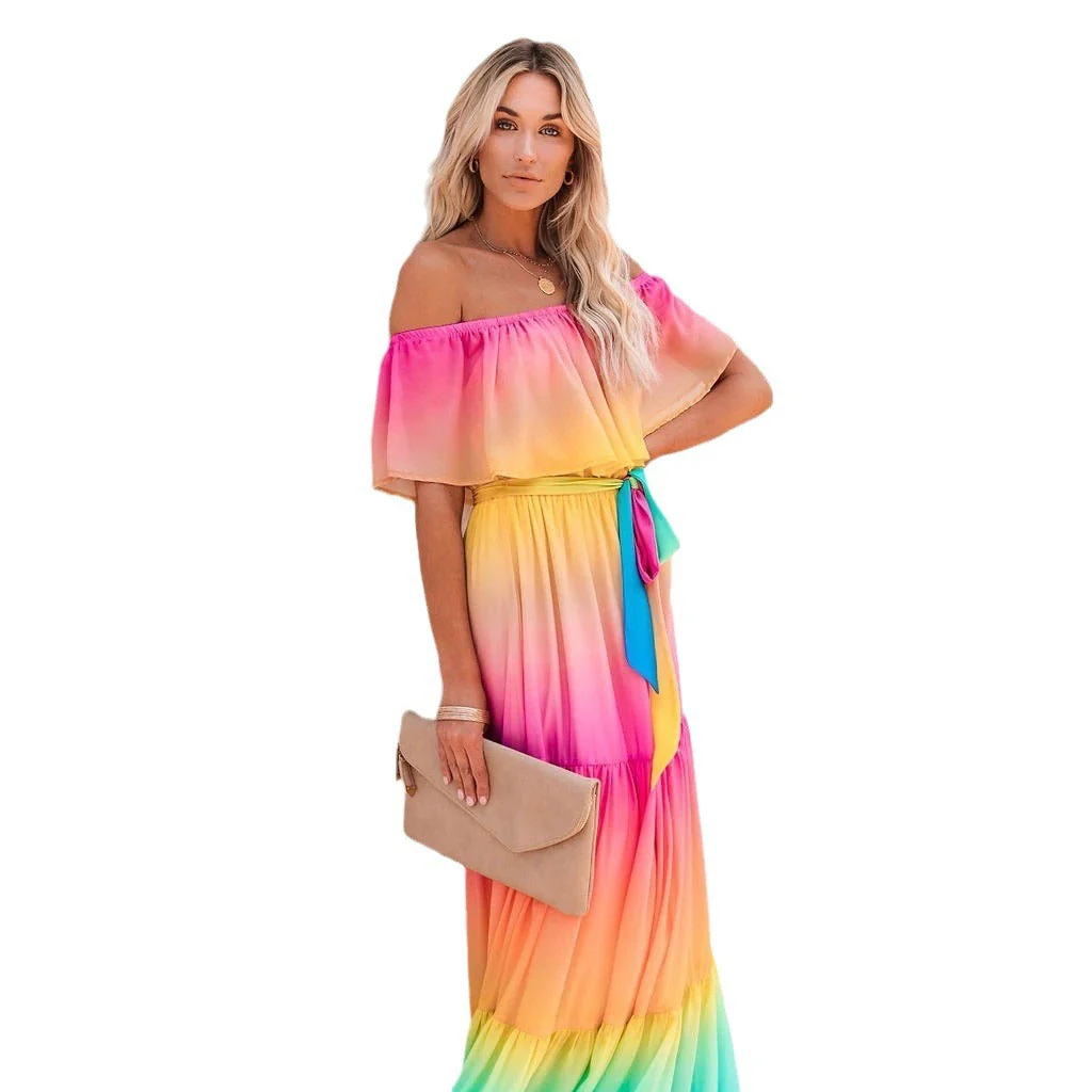 Damen Maxikleid mit Schulterfreiem Design Von Heidi-Mode - Image 5