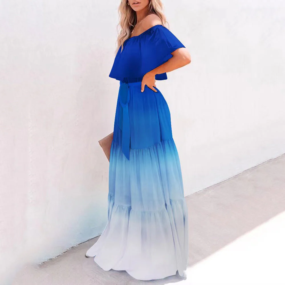 Damen Maxikleid mit Schulterfreiem Design Von Heidi-Mode - Image 7