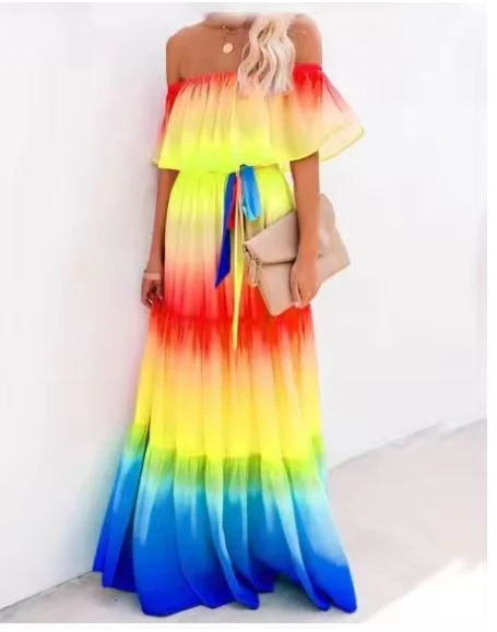 Damen Maxikleid mit Schulterfreiem Design Von Heidi-Mode - Image 9