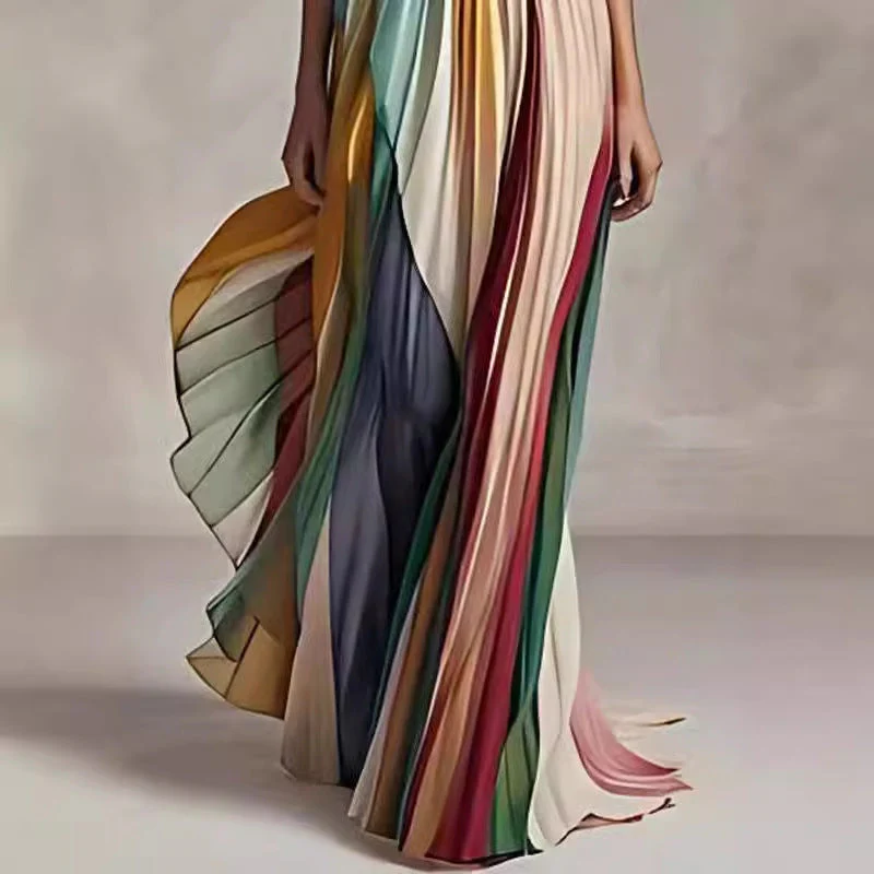 Damen Maxikleid mit Schwingenden Falten und Elegantem Bandeau-Ausschnitt Heidi-Mode - Image 4