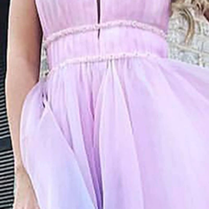 Damen Maxikleid mit Tiefem V-Ausschnitt und Schwingendem Tüllrock Heidi-Mode - Image 3