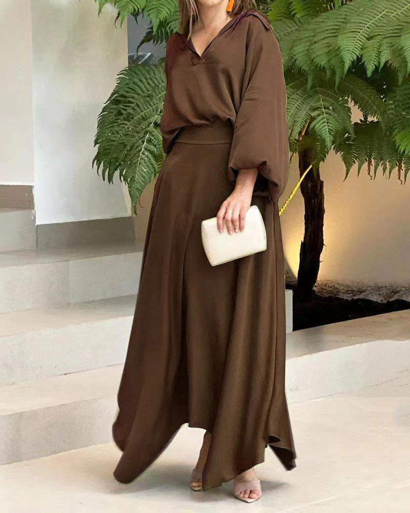 Damen Maxikleid mit Weitem Schnitt und Eleganten Ärmeln Heidi-Mode - Image 11