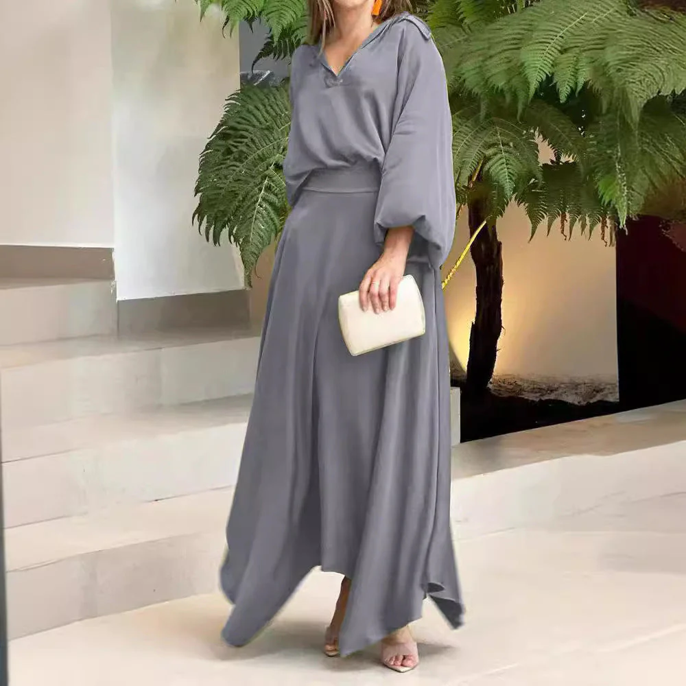 Damen Maxikleid mit Weitem Schnitt und Eleganten Ärmeln Heidi-Mode - Image 4