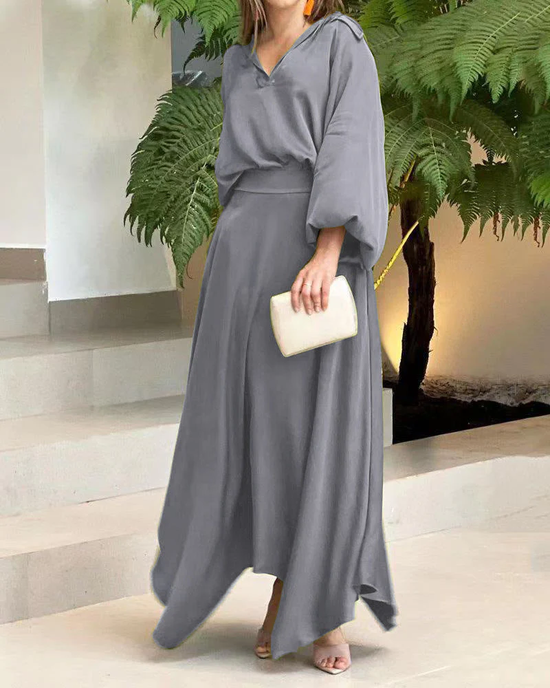 Damen Maxikleid mit Weitem Schnitt und Eleganten Ärmeln Heidi-Mode - Image 8
