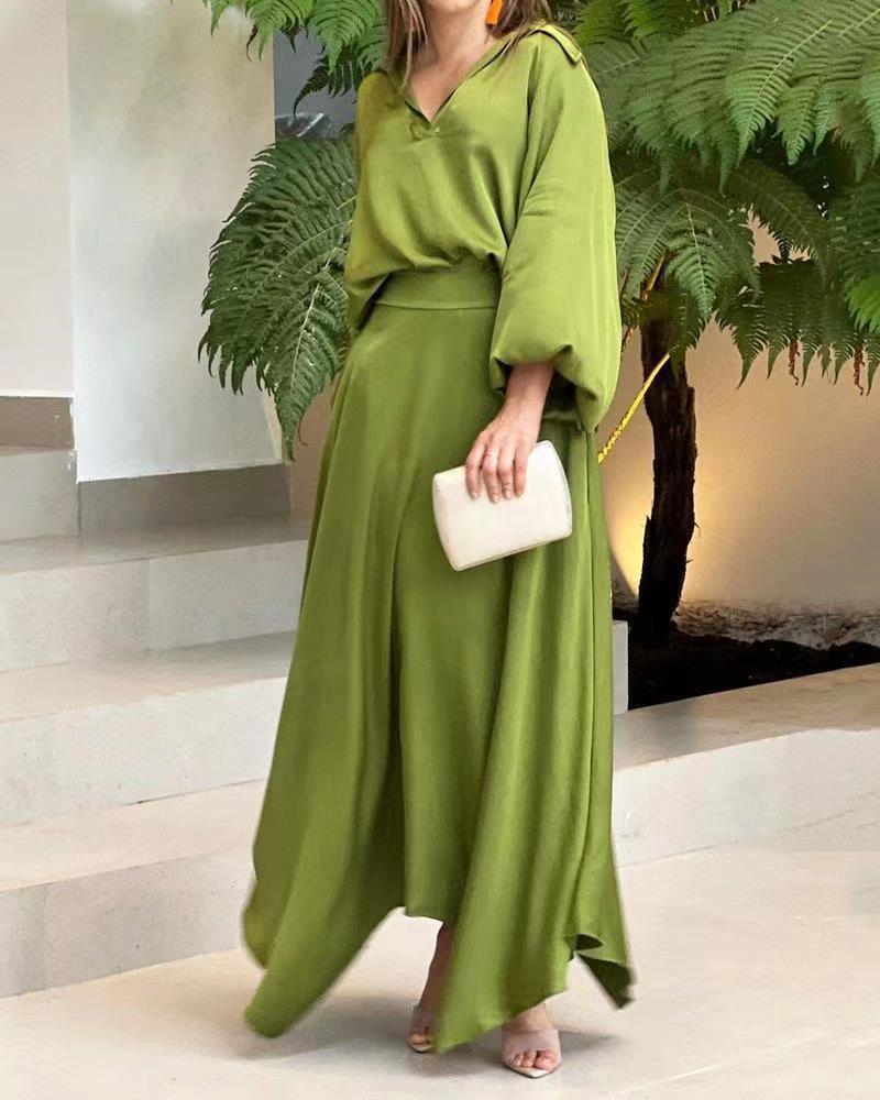 Damen Maxikleid mit Weitem Schnitt und Eleganten Ärmeln Heidi-Mode - Image 9