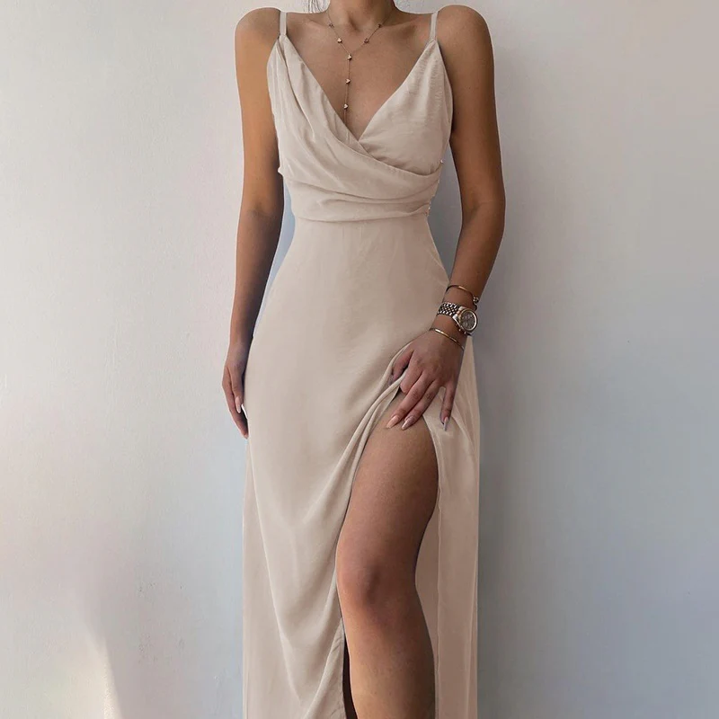 Damen Maxikleid mit Wickeloberteil und seitlichem Schlitz Heidi-Mode - Image 5