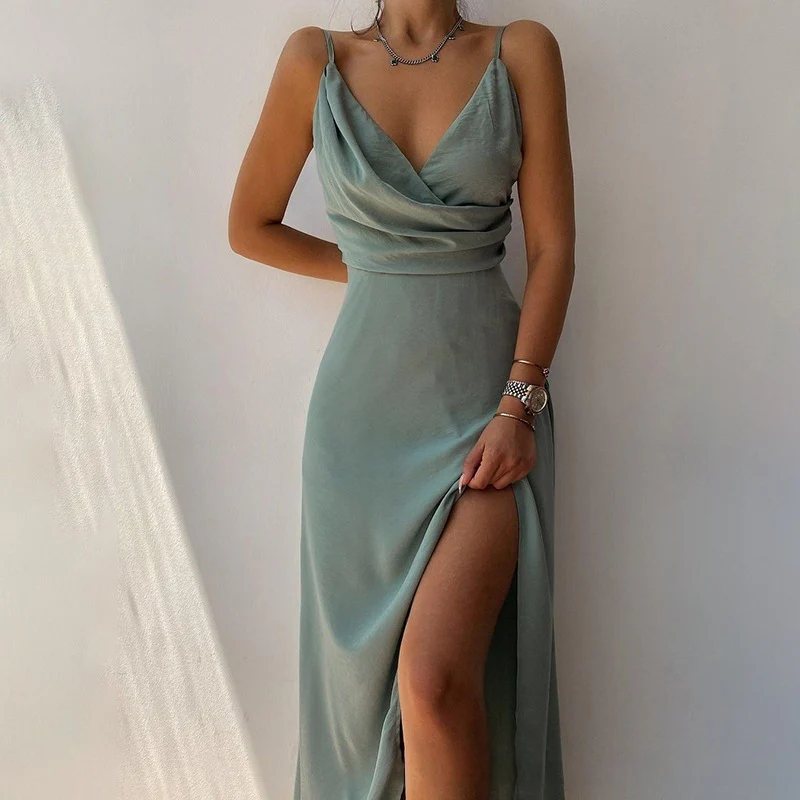 Damen Maxikleid mit Wickeloberteil und seitlichem Schlitz Heidi-Mode - Image 8