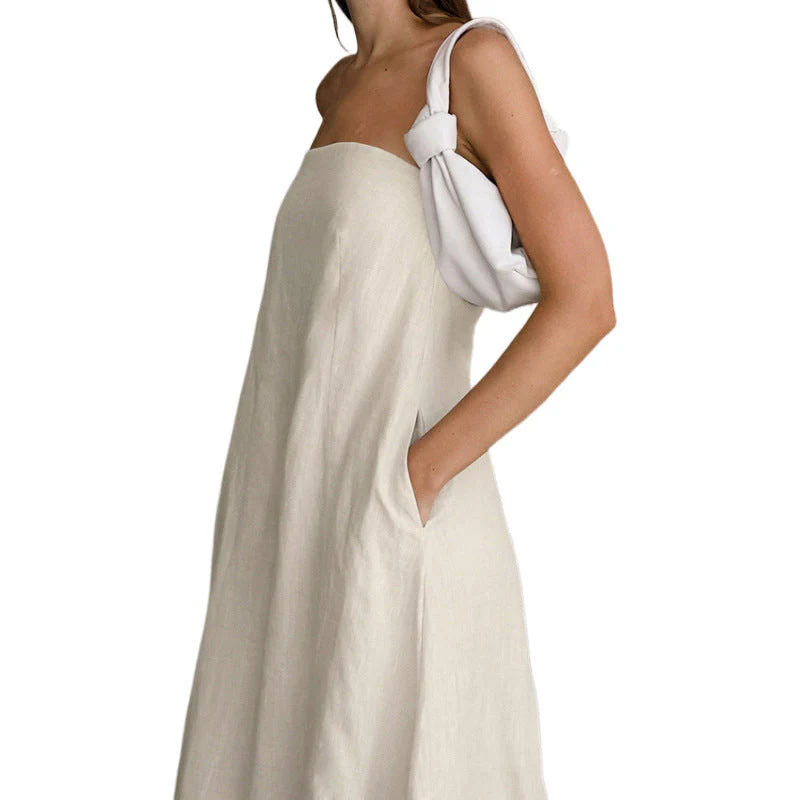 Damen Maxikleid Ohne Ärmel mit Elegantem Taillenband und Fließendem Schnitt Heidi-Mode - Image 5