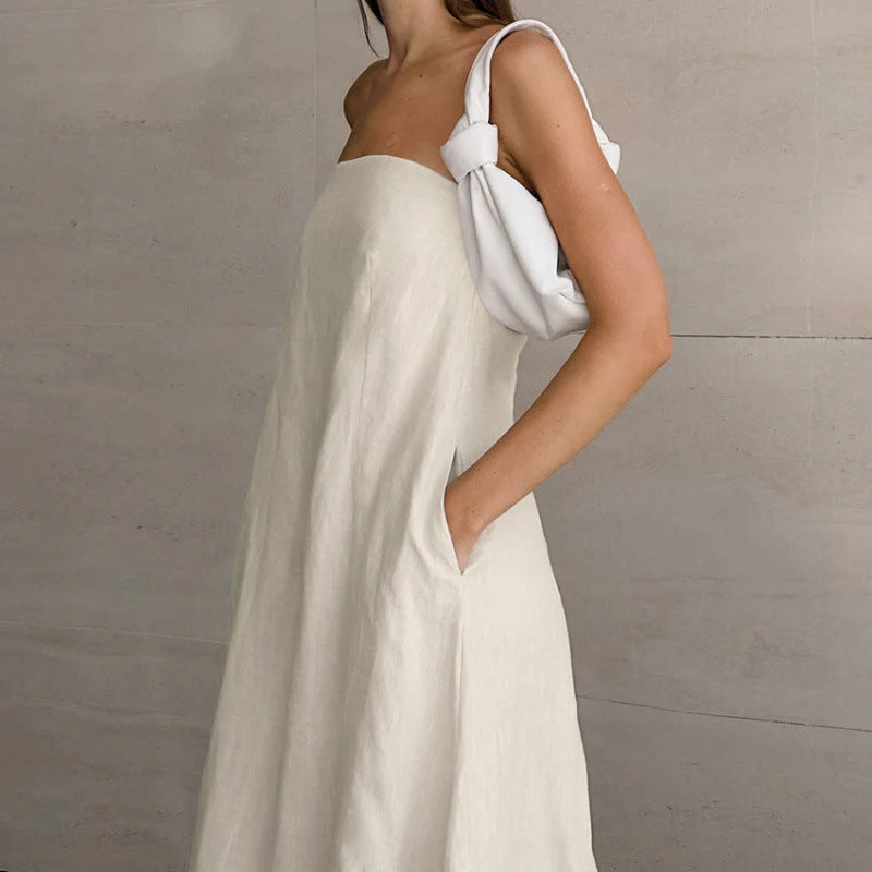 Damen Maxikleid Ohne Ärmel mit Elegantem Taillenband und Fließendem Schnitt Heidi-Mode - Image 6