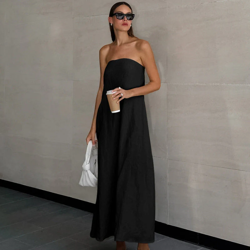 Damen Maxikleid Ohne Ärmel mit Elegantem Taillenband und Fließendem Schnitt Heidi-Mode - Image 8