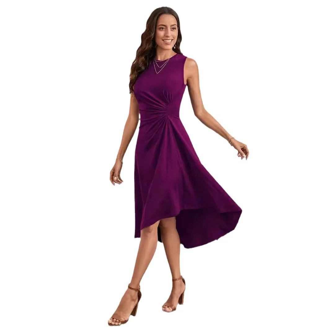 Damen Midi-Kleid mit Asymmetrischem Schnitt und Schmeichelnder Drapierung Heidi-Mode - Image 5