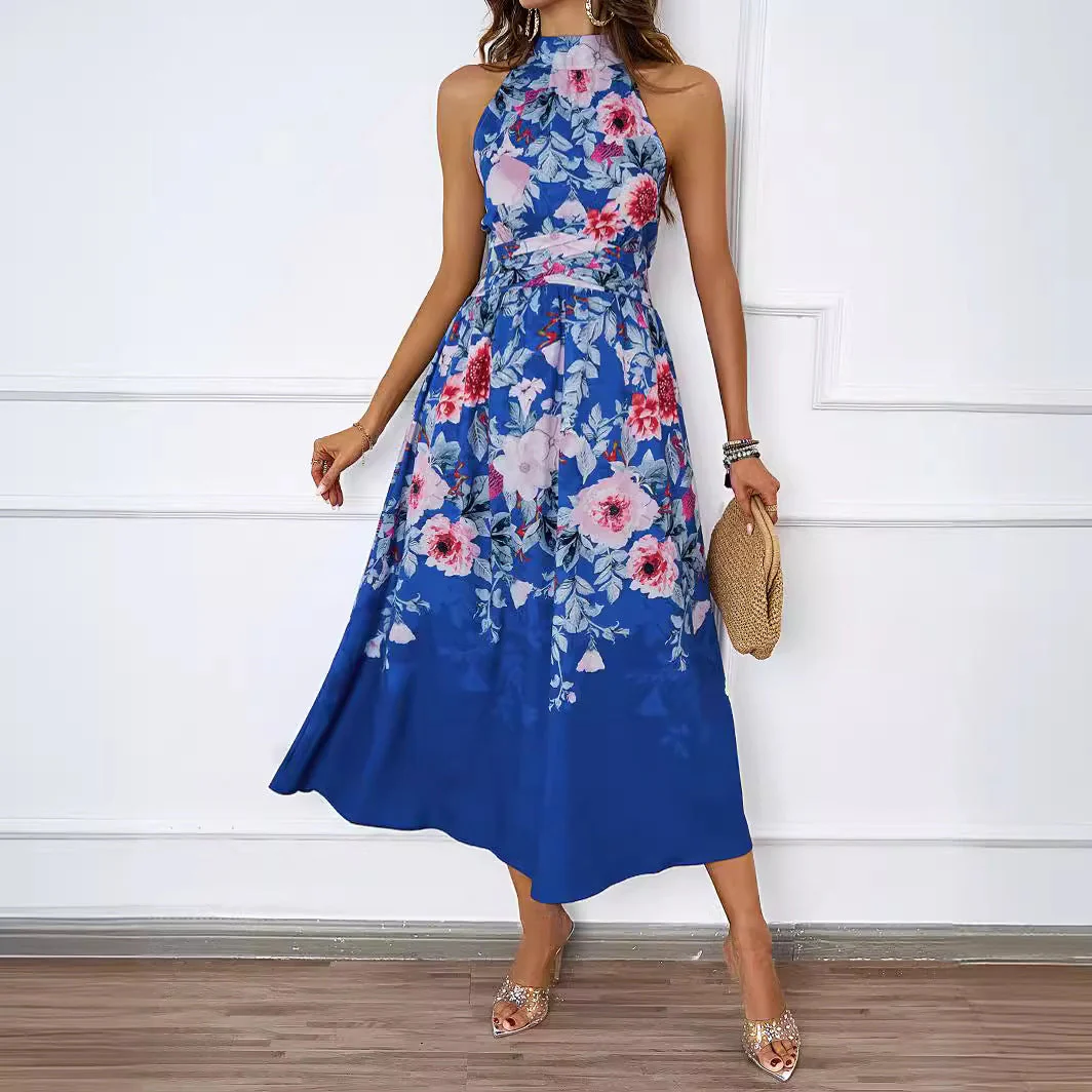 Damen Midi-Kleid mit Blumenmuster und Asymmetrischem Saum Heidi-Mode - Image 2