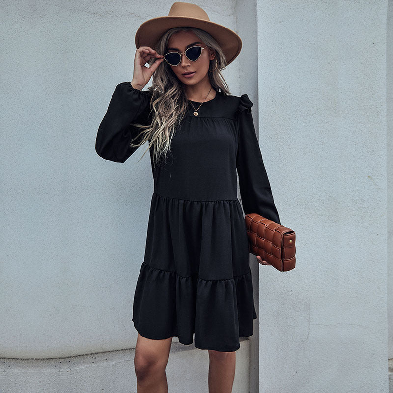 Damen Midi-Kleid mit Rüschendetails und Voluminösem Rock Heidi-Mode - Image 2
