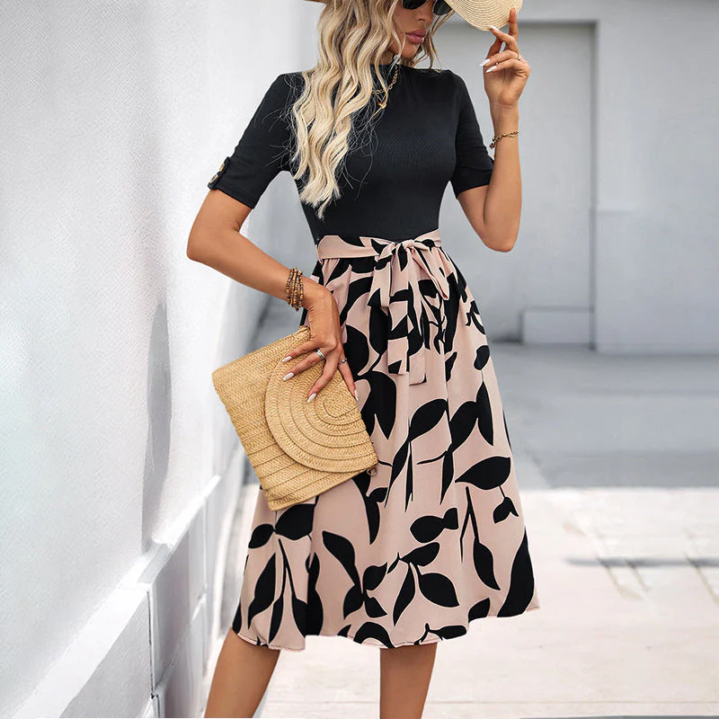 Damen Midikleid mit Elastischem Taillenbund und Elegantem Floralem Design Heidi-Mode - Image 2