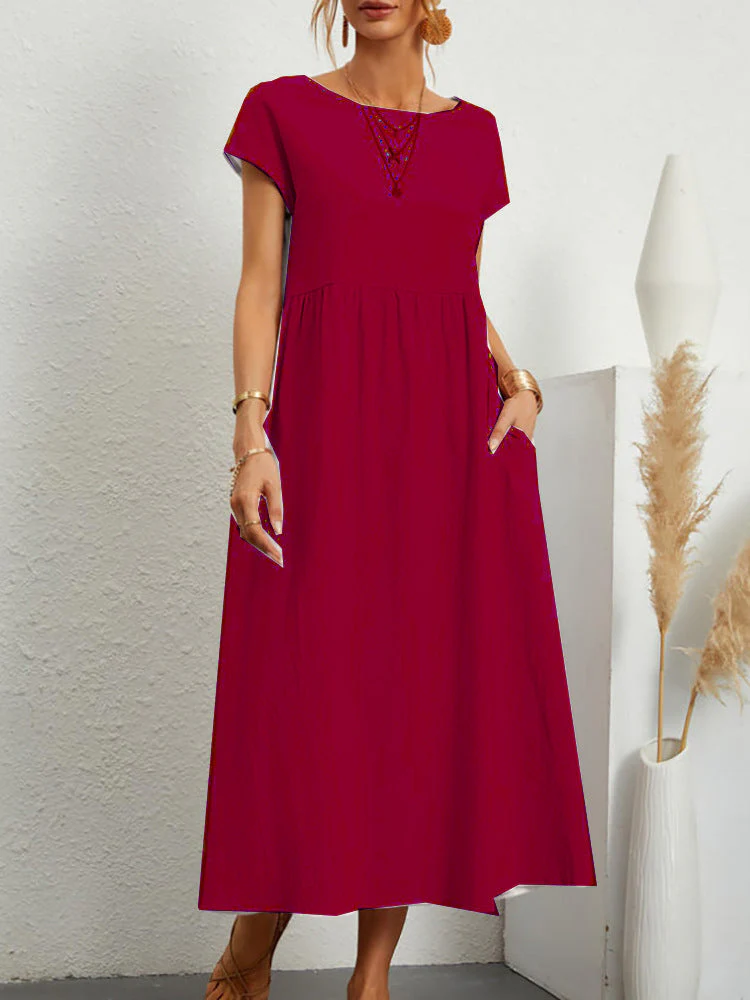 Damen Midikleid mit Lässigem Schnitt und Seitlichen Taschen Heidi-Mode - Image 11