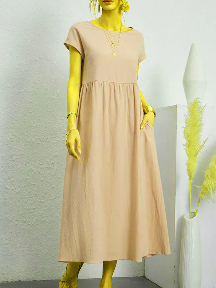 Damen Midikleid mit Lässigem Schnitt und Seitlichen Taschen Heidi-Mode - Image 12