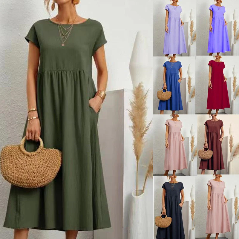 Damen Midikleid mit Lässigem Schnitt und Seitlichen Taschen Heidi-Mode - Image 17