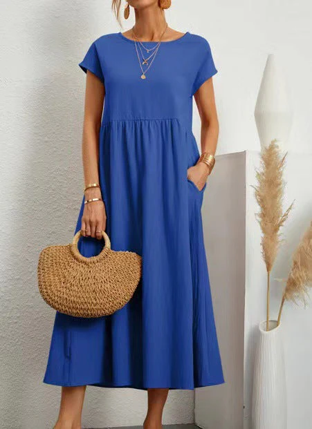 Damen Midikleid mit Lässigem Schnitt und Seitlichen Taschen Heidi-Mode - Image 3