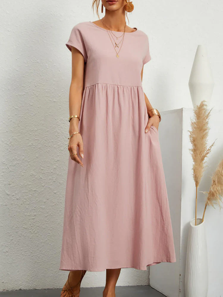 Damen Midikleid mit Lässigem Schnitt und Seitlichen Taschen Heidi-Mode - Image 5