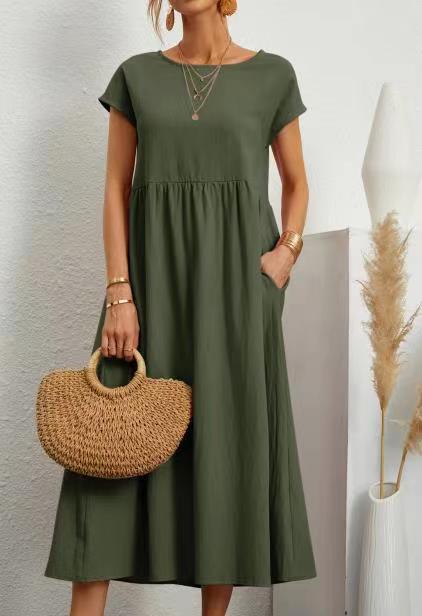 Damen Midikleid mit Lässigem Schnitt und Seitlichen Taschen Heidi-Mode - Image 7