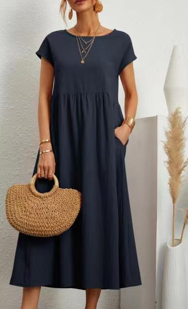 Damen Midikleid mit Lässigem Schnitt und Seitlichen Taschen Heidi-Mode - Image 8
