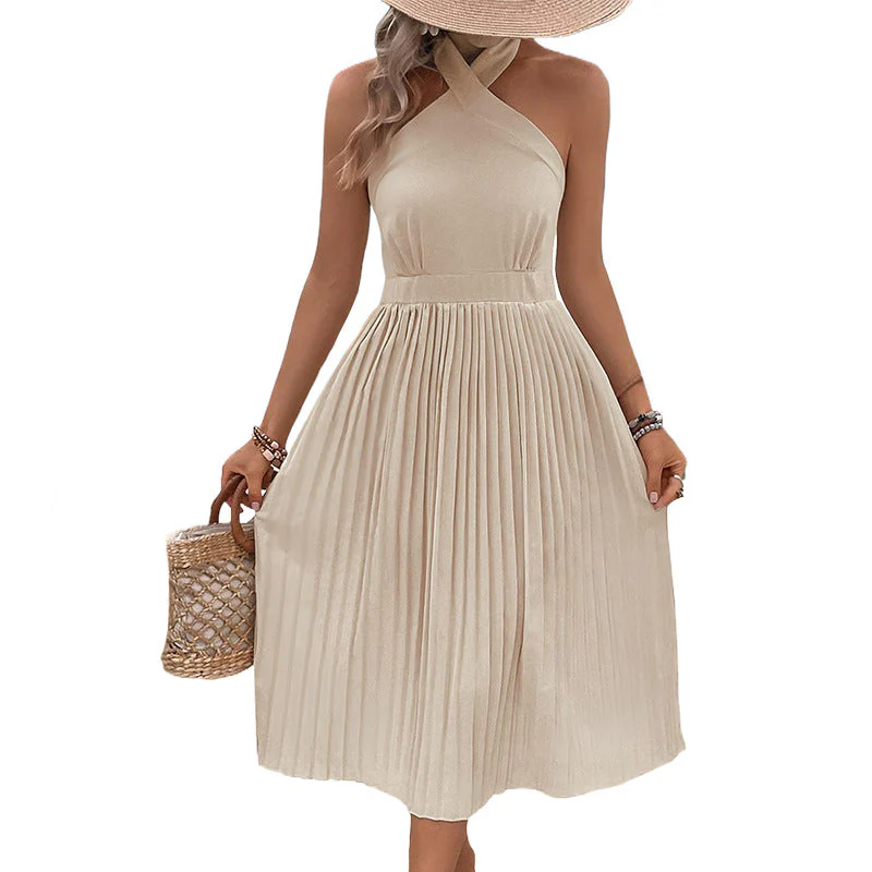 Damen Midikleid mit Schickem Asymmetrischem Design und Plissiertem Rock Heidi-Mode - Image 5