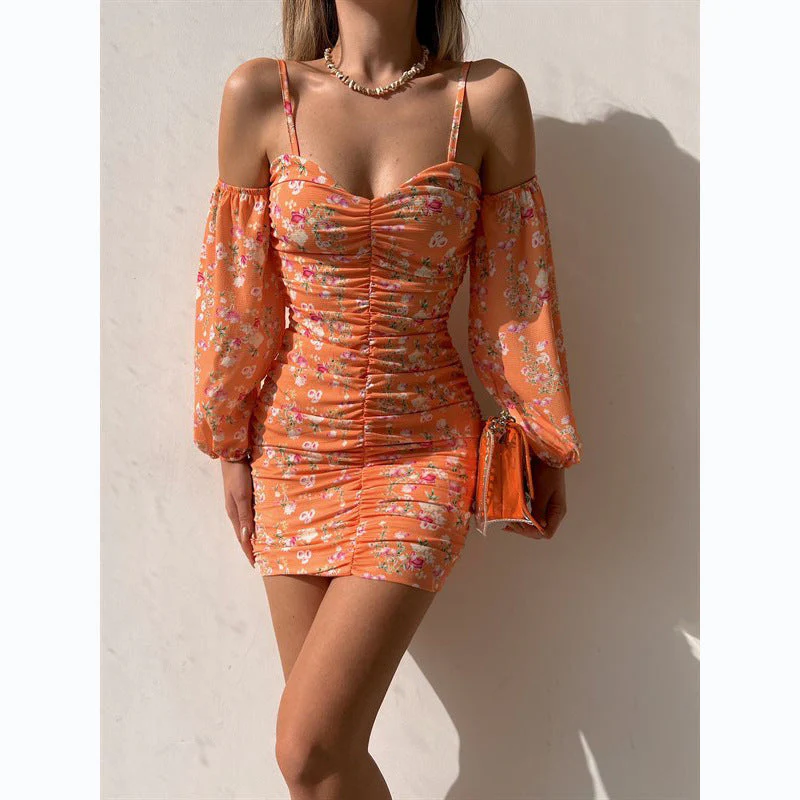 Damen Minikleid mit Schulterfreiem Design und Voluminösen Ärmeln Heidi-Mode - Image 7