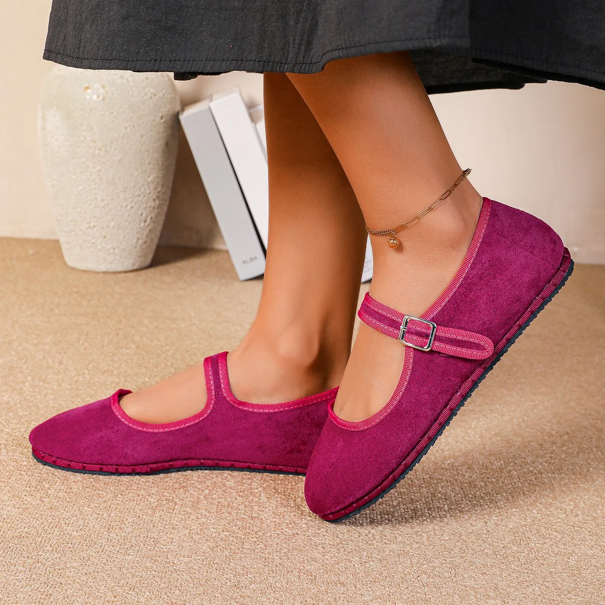 Damen Mocassins mit verstellbarem Riemen und weichem Obermaterial Heidi Mode - Image 9