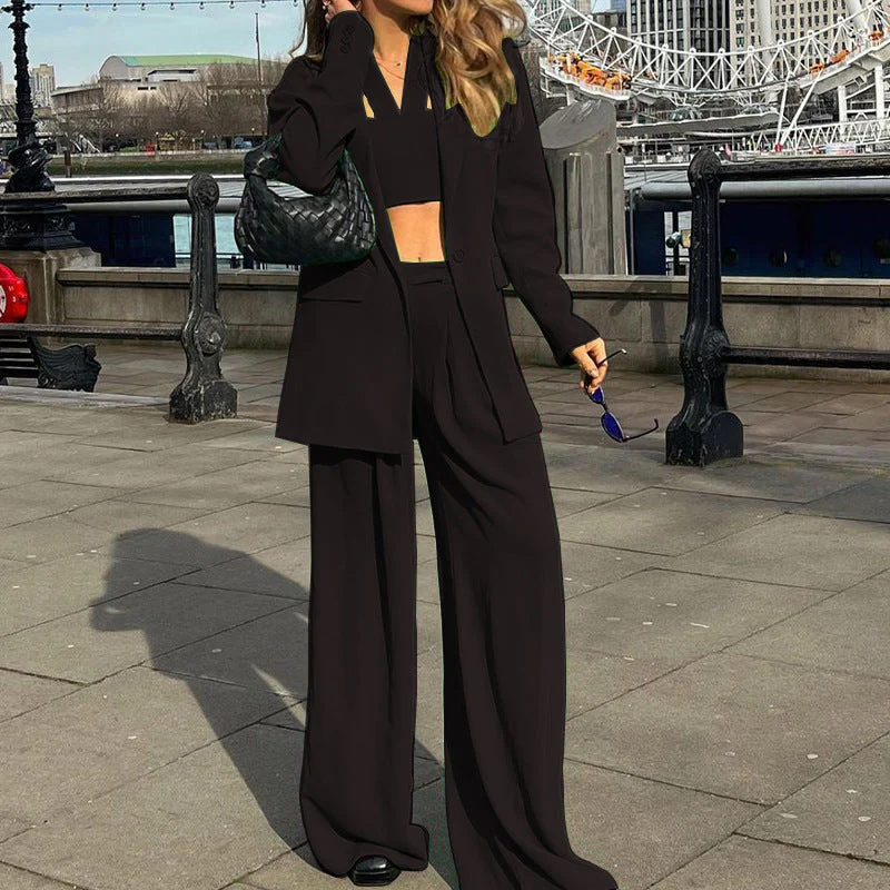 Damen Mode Set mit Weitem Blazer und Cropped Top Heidi-Mode - Image 6