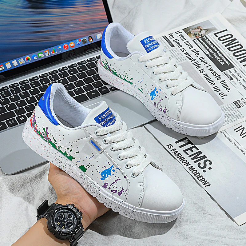 Damen Mode Sneakers mit farbenfrohem Spritzdesign und rutschfester Sohle Heidi Mode - Image 2