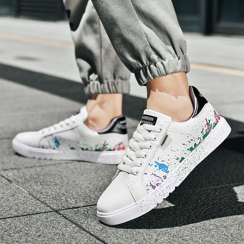 Damen Mode Sneakers mit farbenfrohem Spritzdesign und rutschfester Sohle Heidi Mode - Image 4
