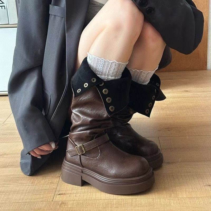 Damen Mode Stiefel mit eleganten Riemen und lässigem Design Heidi Mode - Image 2